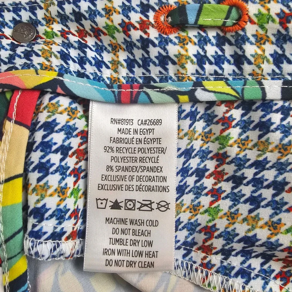 Robert Graham Mens 40 Tropical Pineapple Monstera Print Swim Trunks Classic Fit